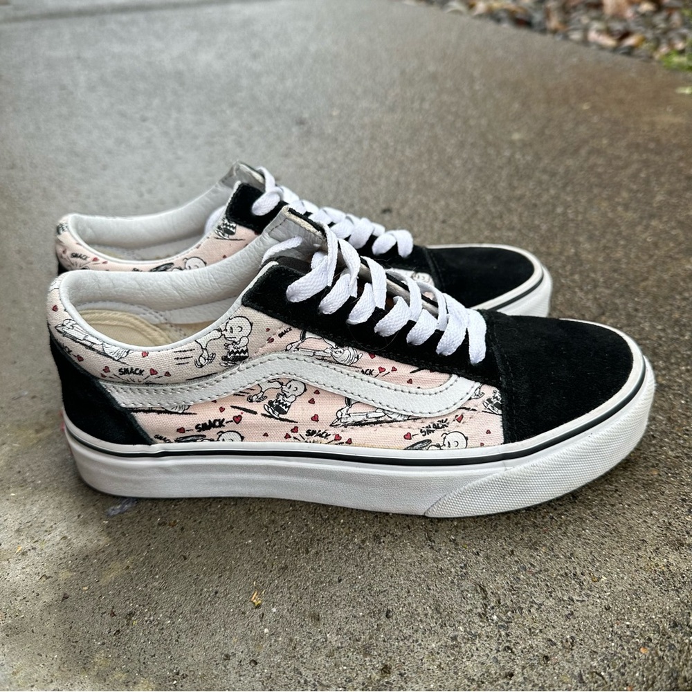 Vans Old Skool Charlie Brown/Snoopy "Smack" Pink Valentine's Day/Love/Kisses